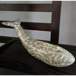 Vintage Wooden Whale Nautical Folk Art Poetcore Large Decor 18 Inch